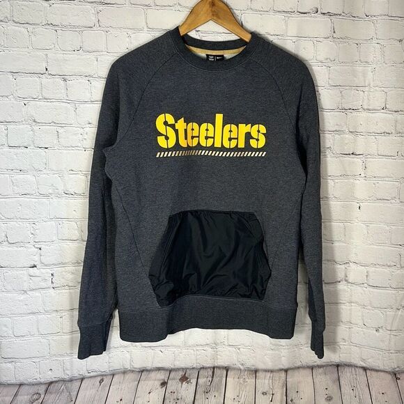 Nike Mens NFL Pittsburgh Steelers Polyester Front Pocket Sweatshirt M Medium - Picture 1 of 9